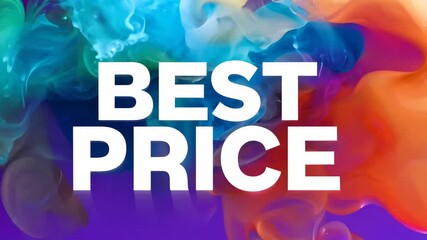 A colorful background with the words Best Price written in white. The background is purple and orange
