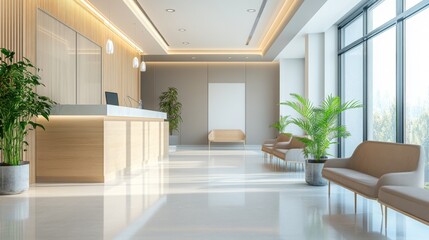 Fototapeta premium Stunning Modern Lobby Interior Design with Natural Light