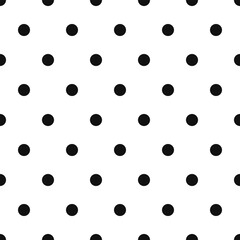 Polka dot background. Abstract wallpaper. Black and white classic seamless pattern. Dotted cute pattern. 