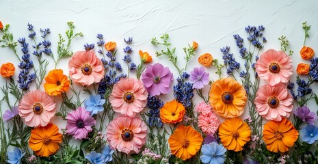 Fototapeta premium Flowers on a white background 