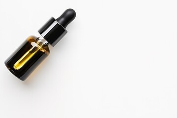 Minimalistic dropper bottle on white surface