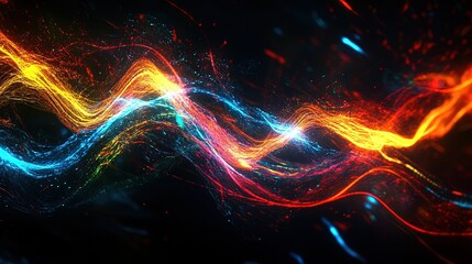 Fototapeta premium line neon effect abstract background