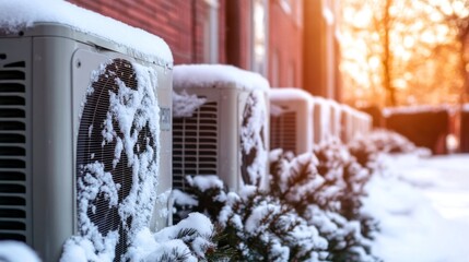 Winter Snow Covered Air Conditioners