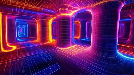 line neon effect abstract background