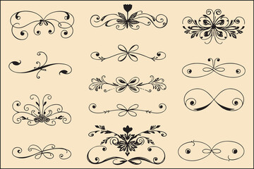 Elegant Vintage Ornamental Dividers and Flourishes Collection