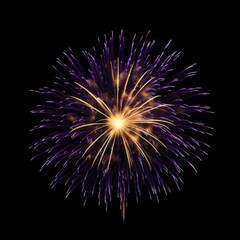 A fireworks celebration lighting up the night sky during a festive holiday event, isolated on black background