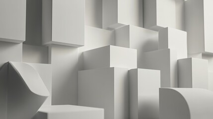 Abstract 3D geometric square cubes shapes with a minimalist aesthetic background