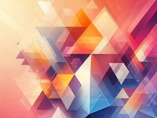 Obraz premium Geometric abstract background with vibrant cubes and hexagons arranged in a pattern of interconnected shapes