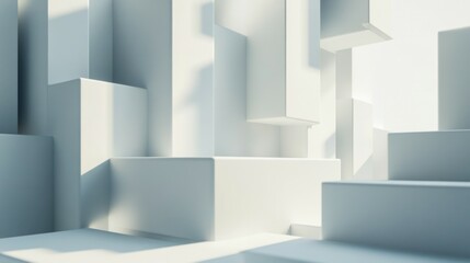 Abstract 3D geometric square cubes shapes with a minimalist aesthetic background