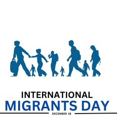 Obraz premium Vector illustration of International Migrants Day. December 18