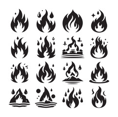 Fire flame silhouette vector illustration 