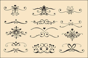 Elegant Vintage Ornamental Dividers and Flourishes Collection
