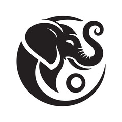 black and white elephant