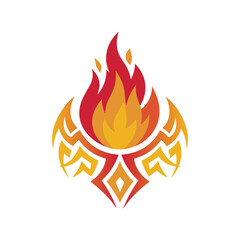 Fire flame vector, abstract fire vector, tribal fire tattoo design and logo design icon