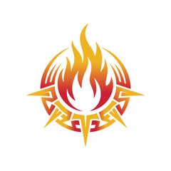 Fire flame vector, abstract fire vector, tribal fire tattoo design and logo design icon