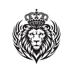 Lion king head vector art, tribal lion head tattoo design vector logo design icon