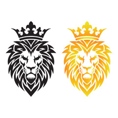 Lion king head vector art, tribal lion head tattoo design vector logo design icon