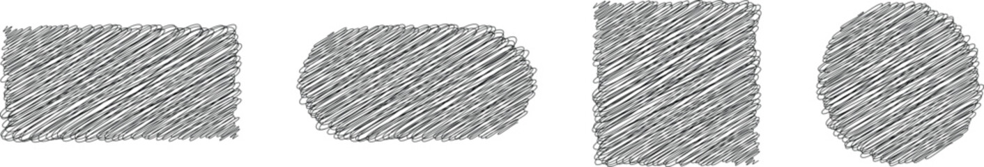 Set of frames for text in doodle and hand drawn style. Editable Stroke. Vector illustration