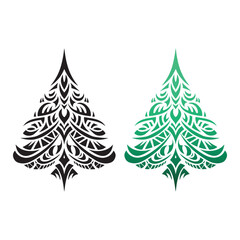 Christmas tree vector tree tattoo design vector Abstract tribal pine tree vector icon