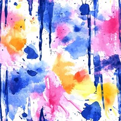 Fototapeta premium Colorful Watercolor Splatter Pattern