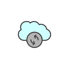 Cloud sync icon in colored version