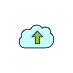 Cloud upload icon in colored version