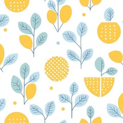 Modern illustration featuring an abstract retro geometric background with a bright seamless pattern.