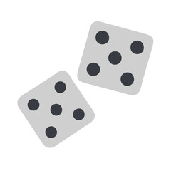 Dice set icon with two six-sided dice