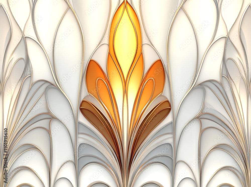 Poster repeated linear abstract motifs create a modern pattern with gradient color changes. this pattern is