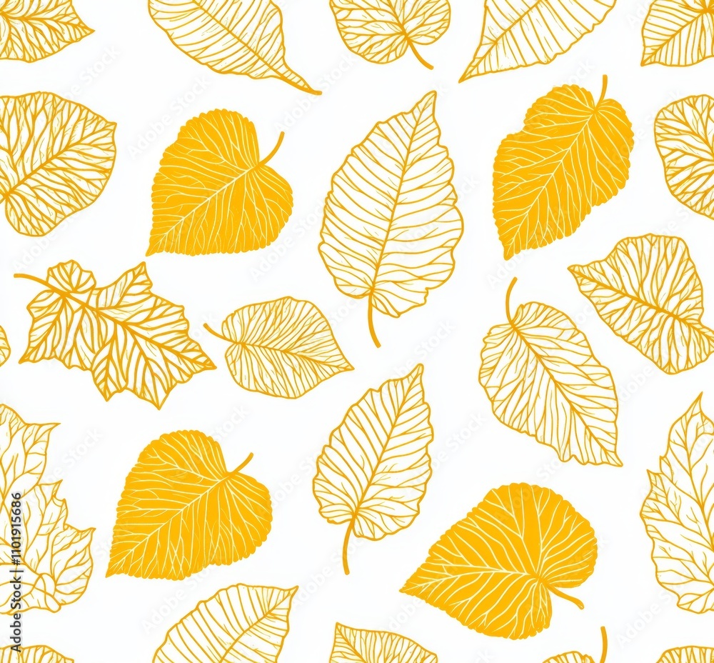 Poster modern geometric leaf seamless pattern with an abstract leaf texture..seamless modern geometric leaf