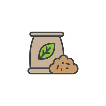 bag of soil with green leaf clip art preview