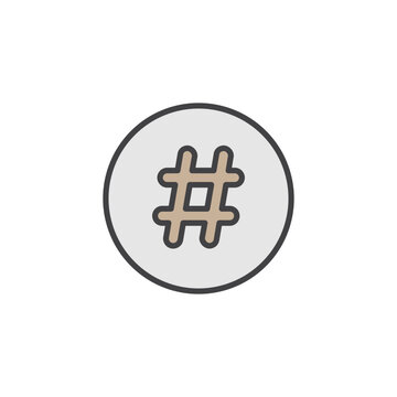 recommend clip art: Hashtag icon in colored version