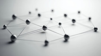 Wave with a white background. Abstract futuristic background in white. Wave featuring connecting dots and lines on a dark background. Wave composed of particles. Rendered in 3D.