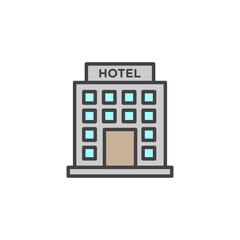 Hotel icon in colored version