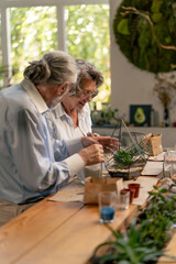 master class on creating compositions with plants for elderly people happy old age elderly couple pleasant memories leisure time in old age