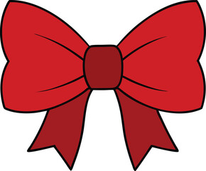 Classic Red Ribbon Bow, Festive Decoration, Gift Wrapping Accessory