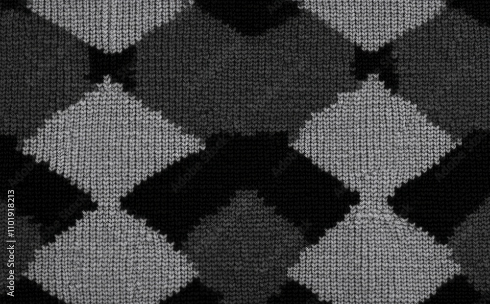 Poster knitting with a contemporary design..a modern pattern featuring seamless texture..a seamless knit te