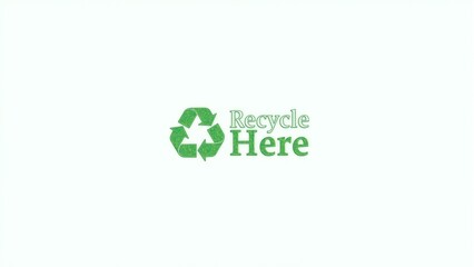Modern eco friendly recycling sign on white backdrop