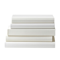 stack white books isolated on transparent background cutout	