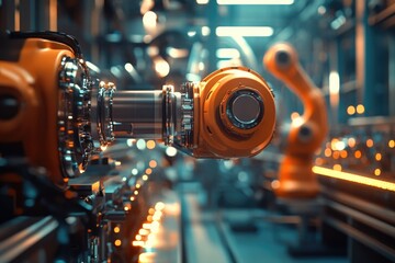 Fototapeta premium A detailed view of machinery in an industrial setting