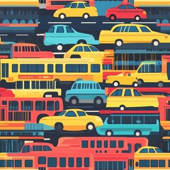 Colorful City Transport Pattern