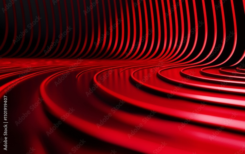 Aufkleber a vibrant, abstract composition featuring flowing red lines, creating a sense of depth and movement 