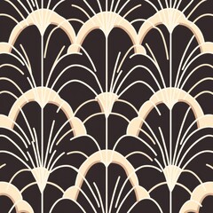 A seamless dynamic and stylish linear texture. Features a repeating geometric background. Incorporates an oriental pattern. Suitable for wallpaper, wrappers, and packaging.