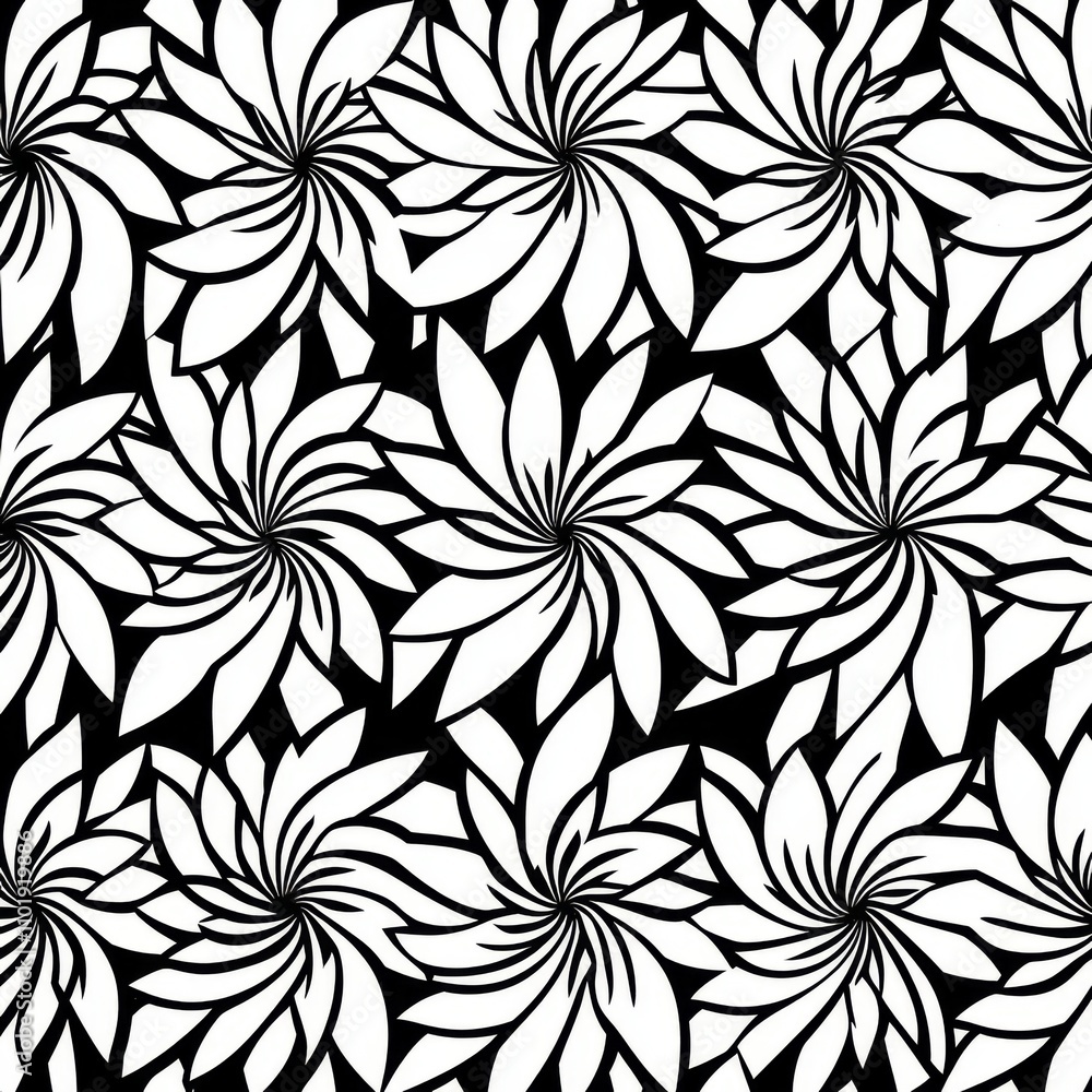 Poster a modern seamless pattern featuring bold concentric circles, complemented by a geometric striped orn