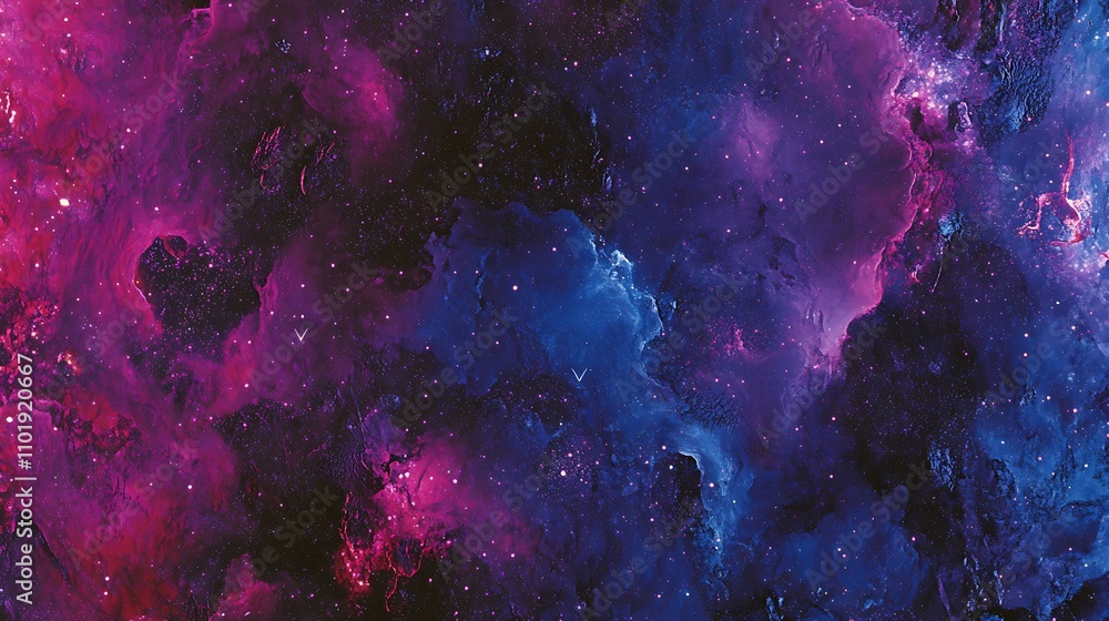 Poster cosmic pattern featuring vibrant galaxies and stars in a deep space backdrop