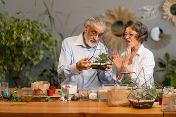 master class on creating compositions with plants for elderly people happy old age elderly couple pleasant memories leisure time in old age