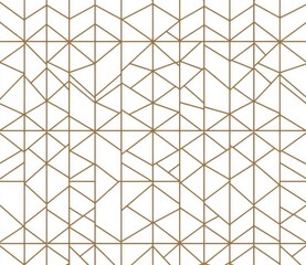Abstract geometric line texture in seamless pattern with gold on white background, creating a light, modern, and simple wallpaper. The bright tile backdrop features monochrome graphic elements.