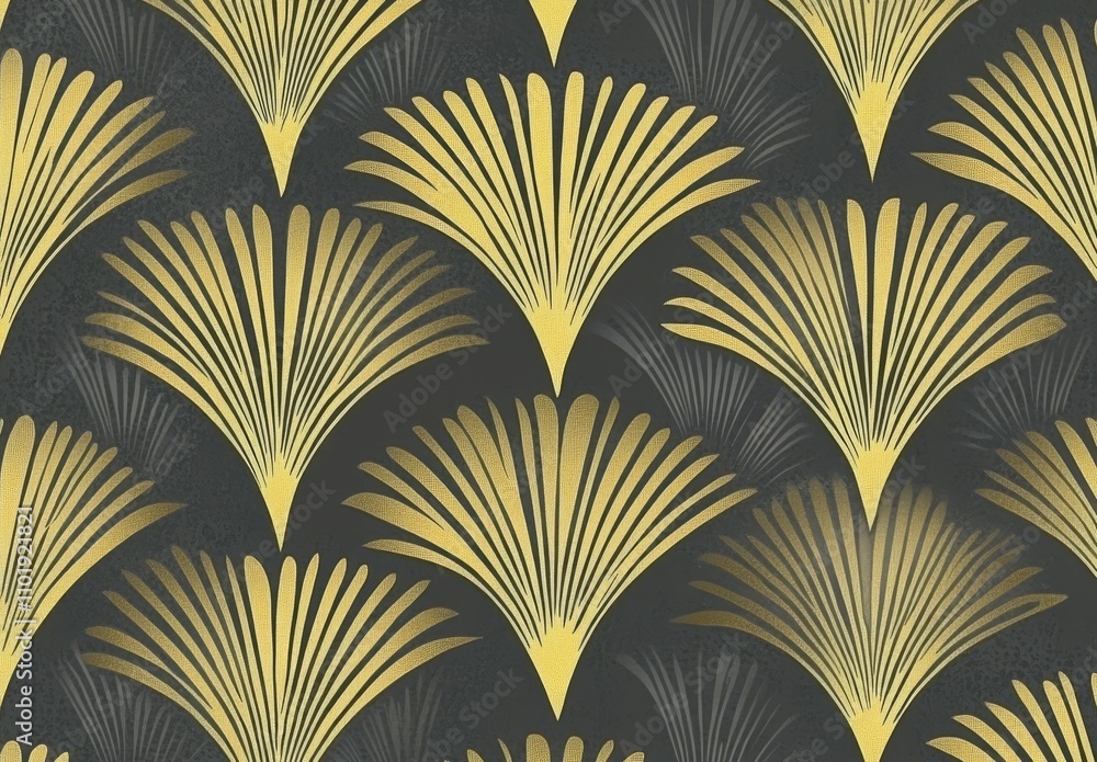 Poster a modern luxurious seamless golden square grid pattern serves as the background for a 3d rendering..