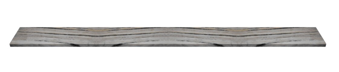 Long white marble window sill. On isolated transparent background.