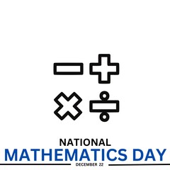 Obraz premium vector illustration of National Mathematics Day. December 22